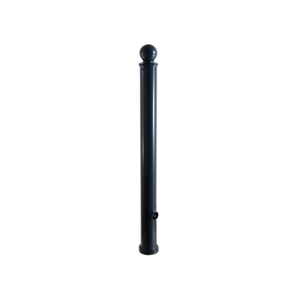 Ornamental bollard | Series 474B | � 76 mm | removable, self-engaging lockwith hot-dip galvanized ground socket part-no. 476.40approx. 400 mm below ground | with triangular locking mechanism acc. with DIN 3223 | without eyelet